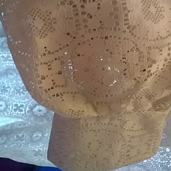 Large white blouse boho floral sheer - Picture 6 of 8